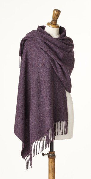 Merino-Stole 70 x 190cm, Plain - Purple Heather